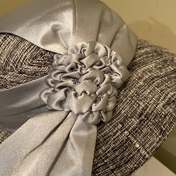 Beautiful Black & Silver Church Dress Hat by Faith Women Designer Church Hats – By Day Fashion main image 4